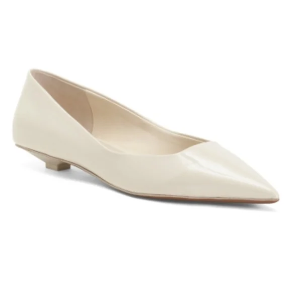 🤍🔹️Franco Sarto 🔹️Women's PrellaWhite Patent Faux Leather Low Heel Pump